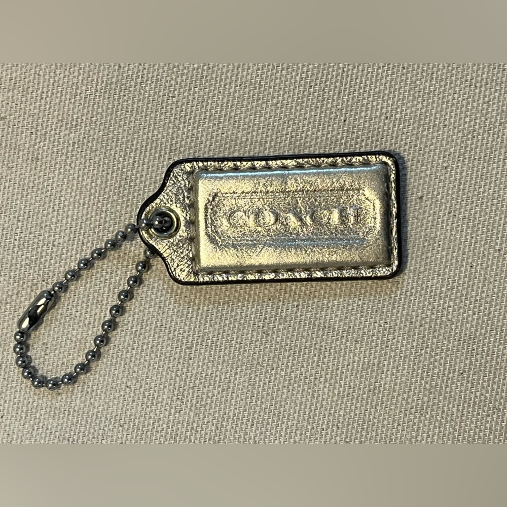 COACH Tag Fob Metallic Gold Leather Tag replacement